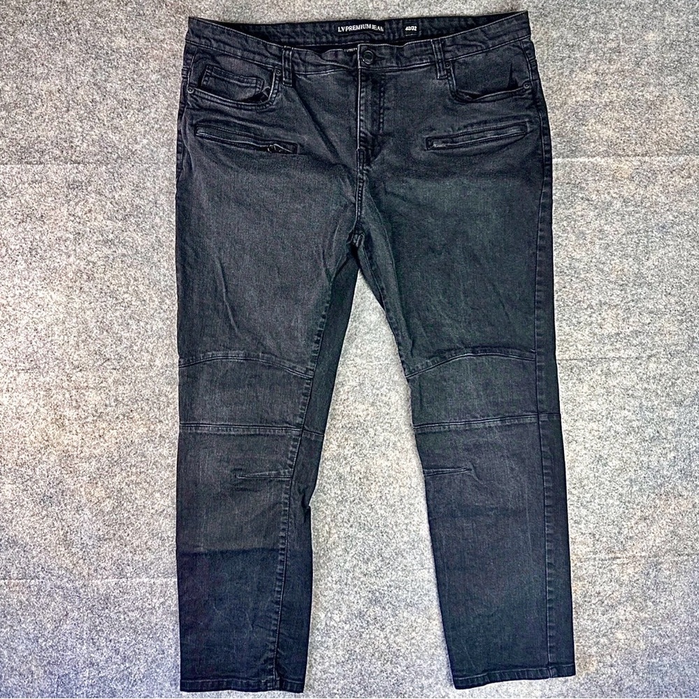 LV DENIM 42x32 Men's Black Jeans-> Marc Jacobs Y2K LV